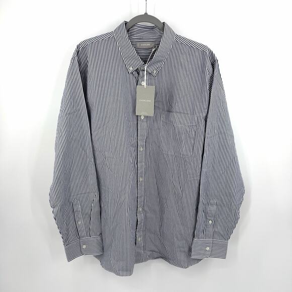Everlane Cotton Slim Button Down Shirt in navy white Size XXL - Picture 8 of 8